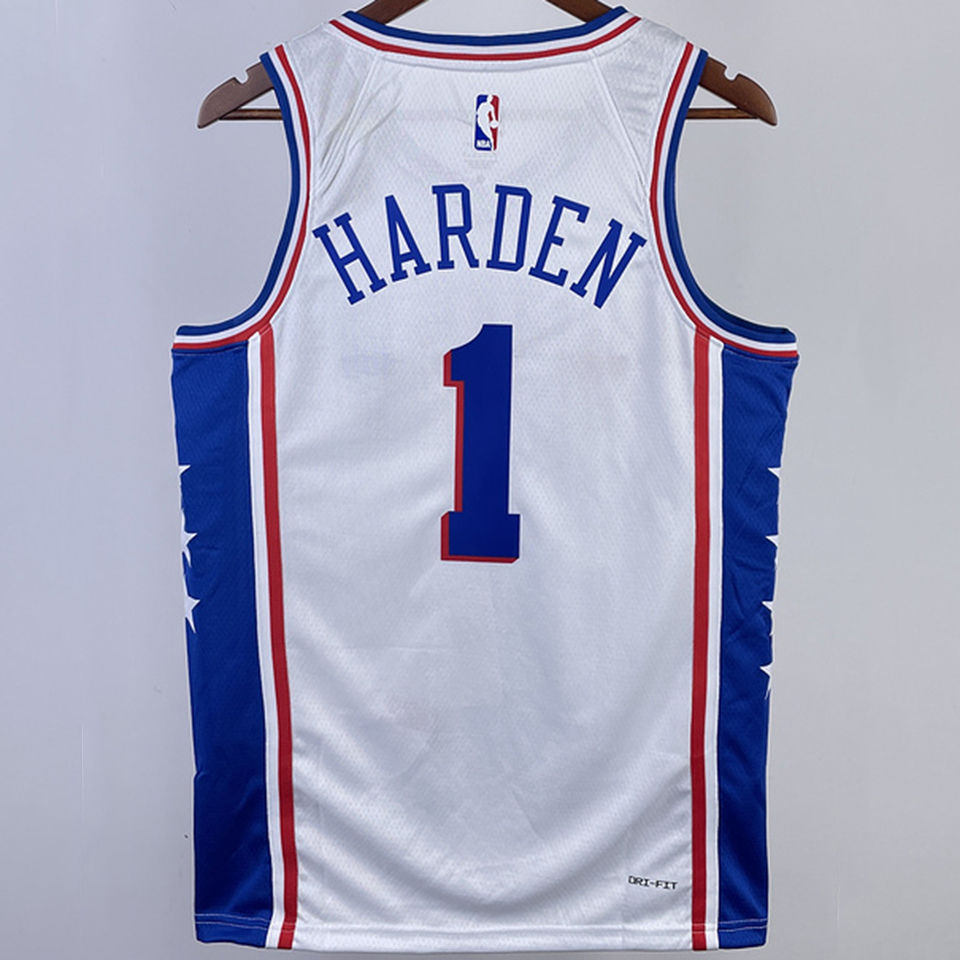 James Harden Philadelphia 76ers 2023/24 Association Edition Nike Men's Dri-Fit NBA Swingman Jersey in White, Size: Medium | DX8472-100