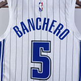 2023/24 Magic BANCHERO #5 White NBA Jerseys 热压