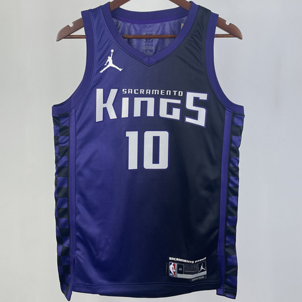 2023/24 Kings SABONIS #10 Purple NBA Jerseys 热压