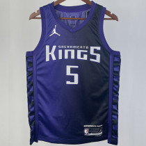 2023/24 Kings FOX #5 Purple NBA Jerseys 热压