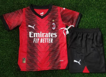 2023/24 AC Milan Home Kids Soccer Jersey  不带旧袖广告