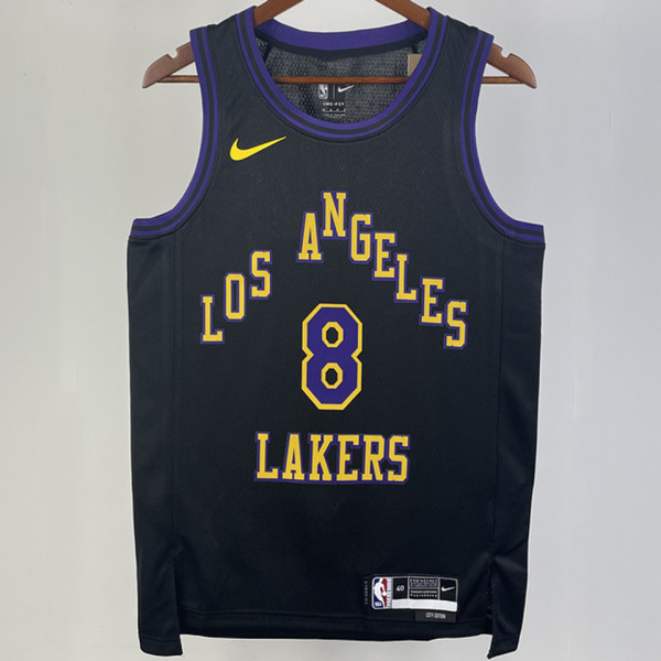 2023/24 Lakers BRYANT #8  Black City Edition NBA Jerseys