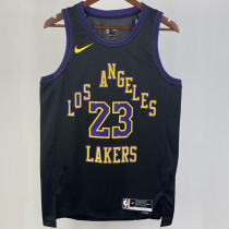 2023/24 Lakers JAMES #23  Black City Edition NBA Jerseys