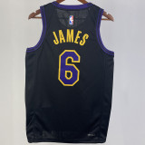 2023/24 Lakers JAMES #6  Black City Edition NBA Jerseys