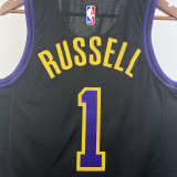 2023/24 Lakers RUSSELL #1 Black City Edition NBA Jerseys