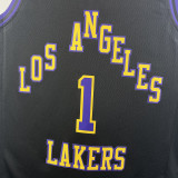 2023/24 Lakers RUSSELL #1 Black City Edition NBA Jerseys