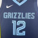 2023/24 Grizzlies Morant #12 Dark Blue NBA Jerseys Hot Pressed