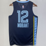 2023/24 Grizzlies Morant #12 Dark Blue NBA Jerseys Hot Pressed
