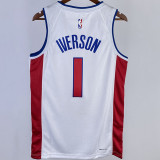 2023/24 Pistons IVERSON #1 White NBA Jerseys 热压