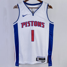 2023/24 Pistons IVERSON #1 White NBA Jerseys 热压