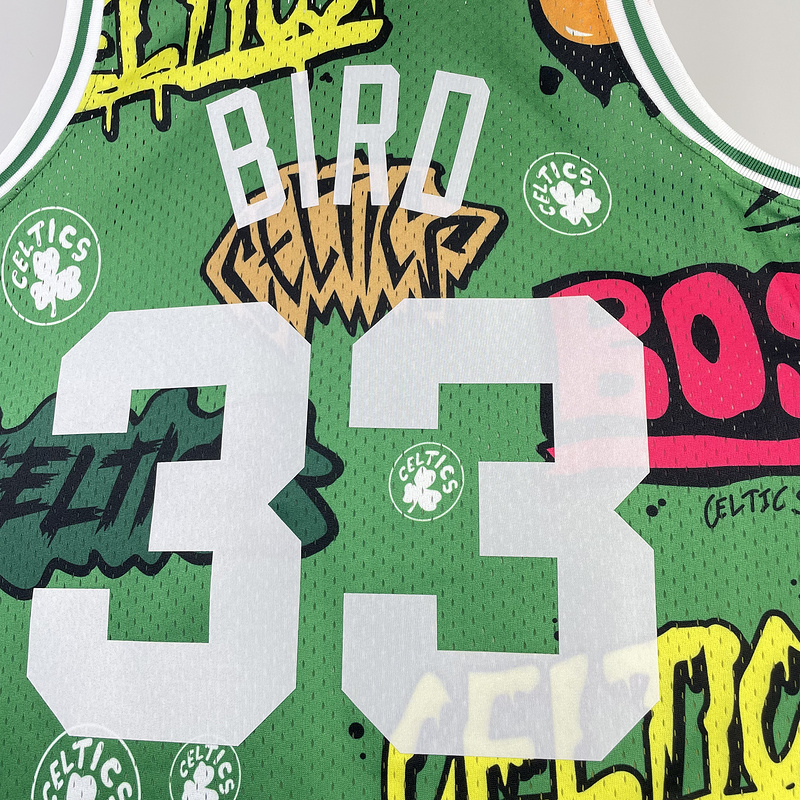 1985/86 Celtics BIRD #33 Green Retro NBA Jerseys 热压