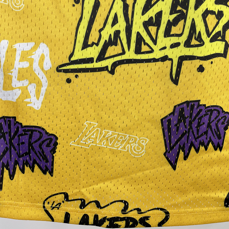 1996/97 Lakers ONEAL #34 Yellow Retro NBA Jerseys 热压