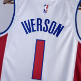 2023/24 Pistons IVERSON #1 White NBA Jerseys 热压