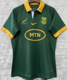 2023/24 South Africa Home Green Rugby Jersey  南非 胸前有广告