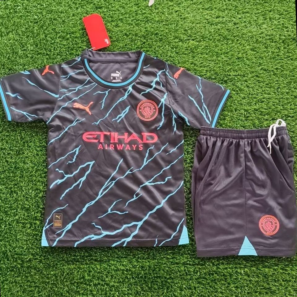 2023/24 Man City Third Kids Soccer Jersey