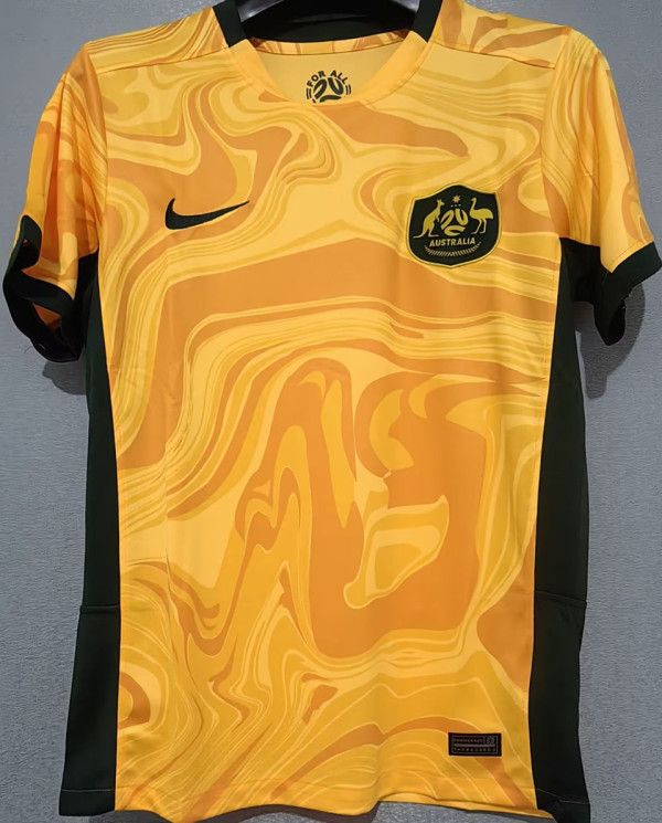 2023/24 Australia Home Yellow Fans Soccer Jersey