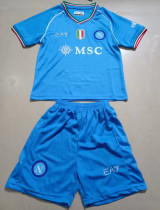 2023/24 Napoli Home Blue  Kids Soccer Jersey 带胸前金章