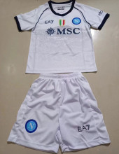 2023/24 Napoli Away White Kids Soccer Jersey 带胸前金章