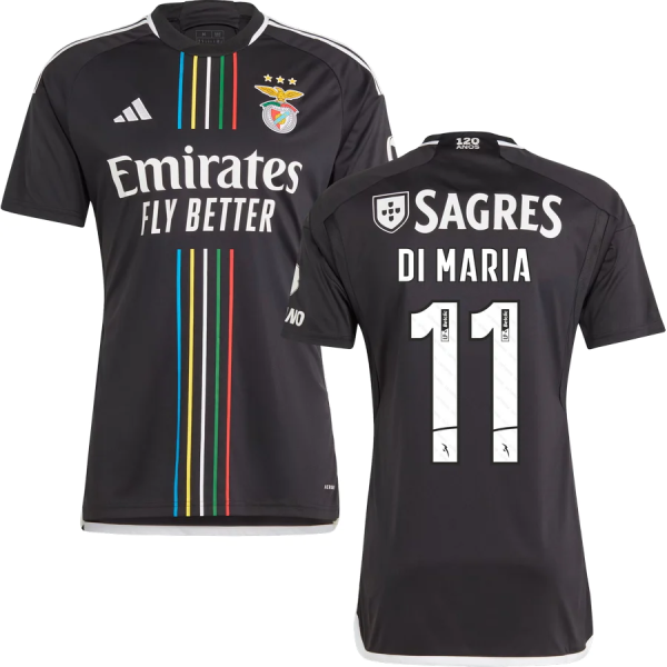 DI MARIA #11 Benfica 1:1 Quality Away Black Fans Jersey 2023/24 (League Font Font 联赛字体) ★★