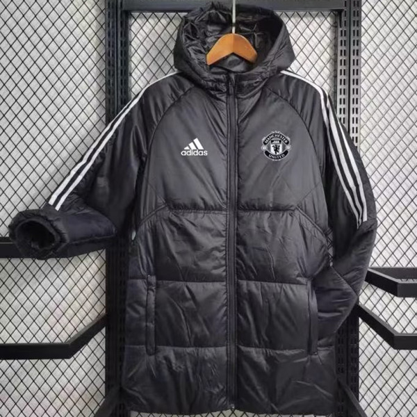 2023/24 M Utd Black Cotton Jacket 白三边