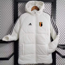 2023/24 Belgium White Cotton Jacket 黑三边