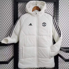 2023/24 M Utd White Cotton Jacket 黑三边