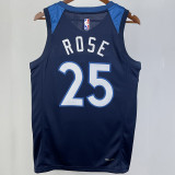 2023/24 Timberwolves ROSE # 25 Sapphire Blue  NBA Jerseys
