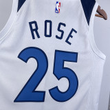 2023/24 Timberwolves ROSE # 25 White  NBA Jerseys