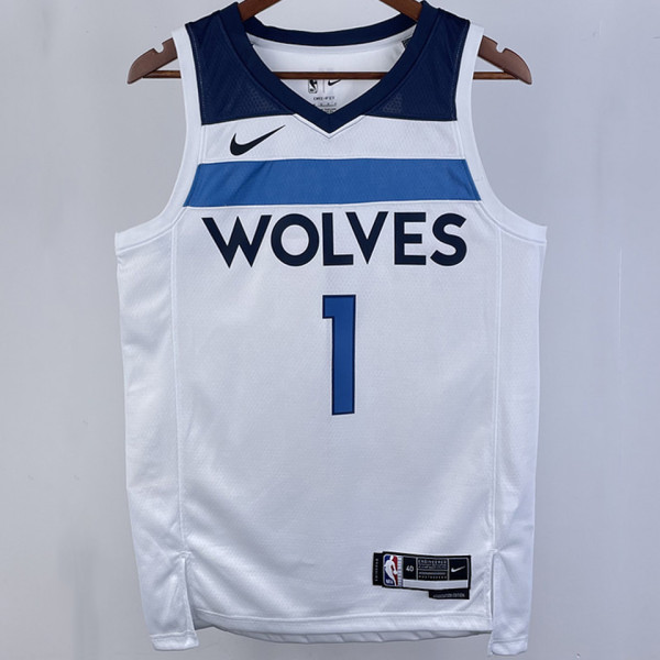 2023/24 Timberwolves ANDERSON #1 White  NBA Jerseys