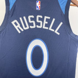 2023/24 Timberwolves RUSSELL #0 Sapphire Blue  NBA Jerseys