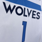 2023/24 Timberwolves ANDERSON #1 White  NBA Jerseys