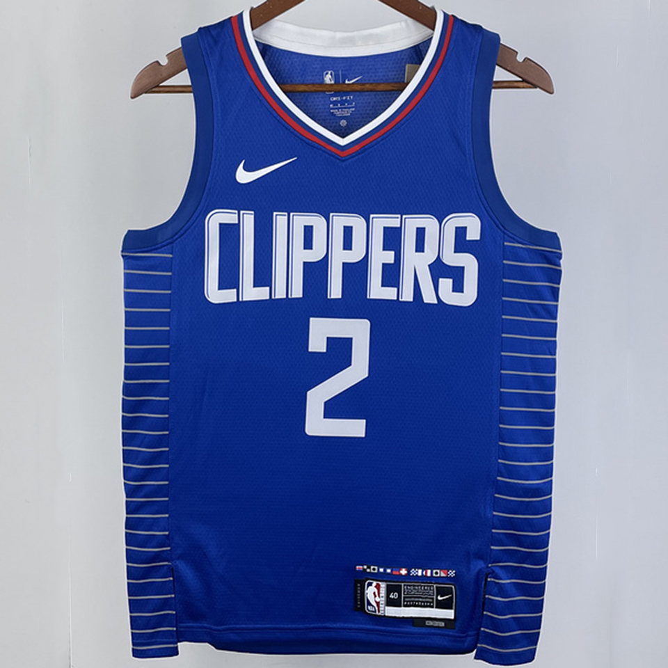 2023/24 Clippers Blue Training Short sleeve NBA Jerseys