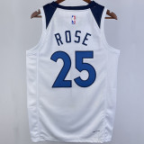 2023/24 Timberwolves ROSE # 25 White  NBA Jerseys