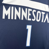 2023/24 Timberwolves ANDERSON #1 Sapphire Blue  NBA Jerseys