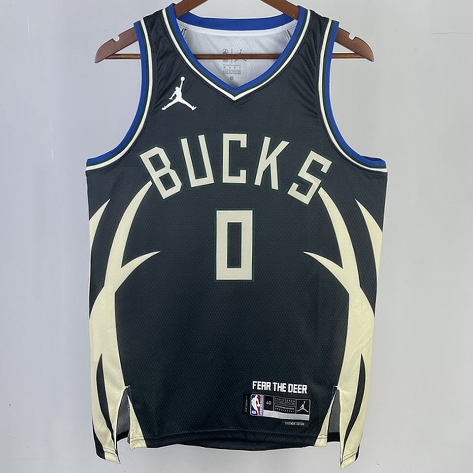 2023/24 Bucks LILLARD #0 Black City Edition NBA Jerseys