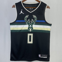 2023/24 Bucks LILLARD #0  Black NBA Jerseys