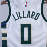 2023/24 Bucks LILLARD #0  White NBA Jerseys