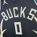 2023/24 Bucks LILLARD #0  Black NBA Jerseys