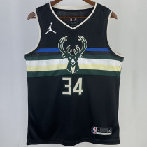 2023/24 Bucks ANTETOKOUNMPOL #34  Black NBA Jerseys