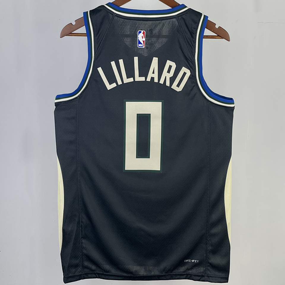 2023/24 Bucks LILLARD #0 Blue City Edition NBA Jerseys