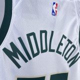 2023/24 Bucks MIDDLETON #22  White NBA Jerseys