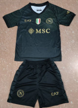 2023/24 Napoli Third Black Kids Soccer Jersey 带胸前金章