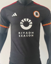 2023/24 Roma Third Black Player Version Soccer Jersey 有胸前新新广告