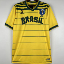 1984 Brazil Home Yellow Retro Soccer Jersey