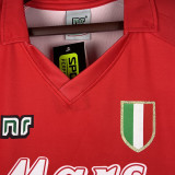 1990/91 Napoli Away Red Retro Soccer Jersey