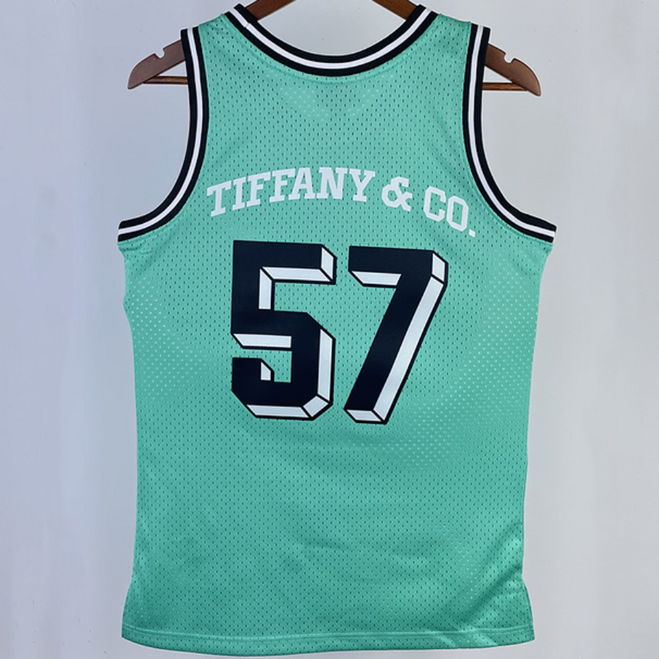 TIFFANY & CO. #57 Mitchell Ness Green Retro NBA Jerseys 热压