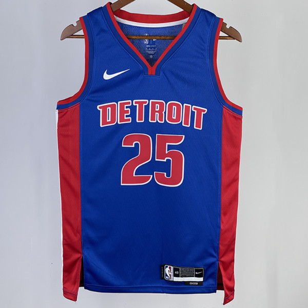 2023/24 Pistons ROSE #25 Blue NBA Jerseys 热压