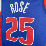 2023/24 Pistons ROSE #25 Blue NBA Jerseys 热压