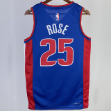 2023/24 Pistons ROSE #25 Blue NBA Jerseys 热压
