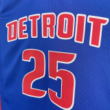 2023/24 Pistons ROSE #25 Blue NBA Jerseys 热压